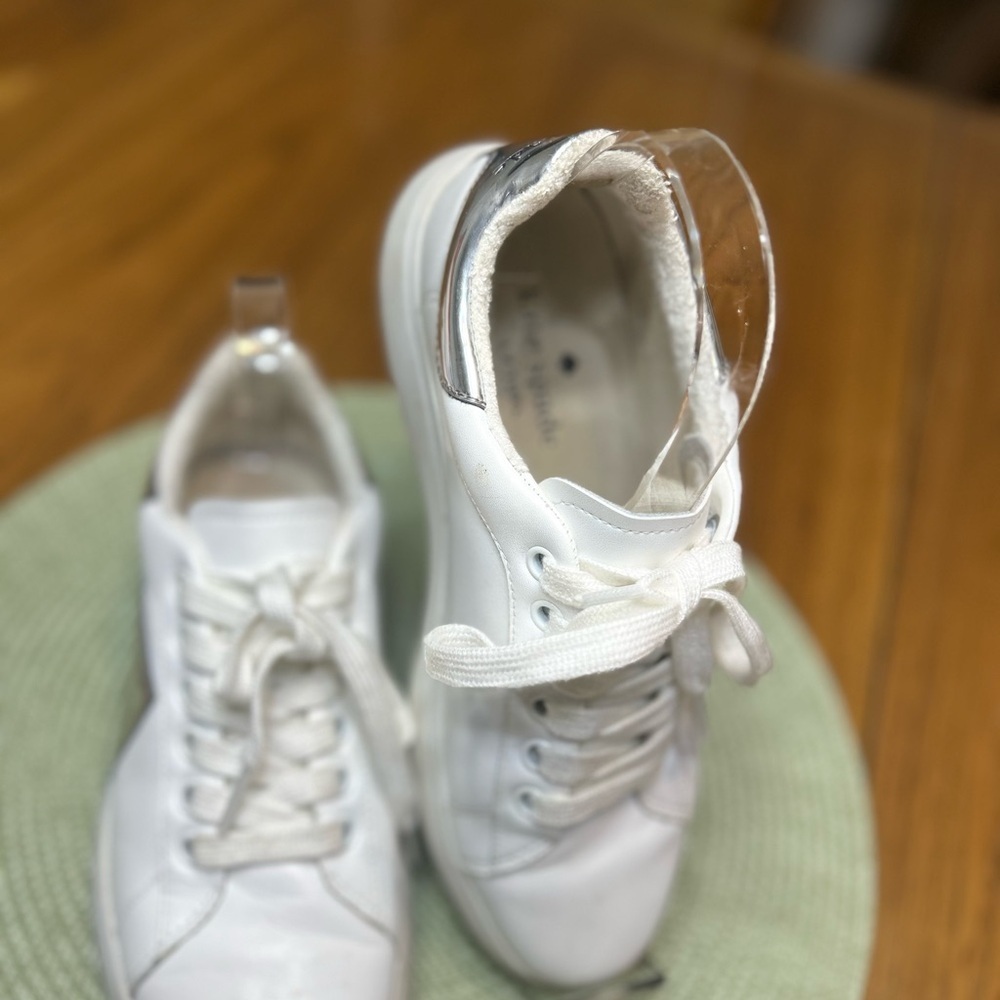 Kate Spade White Sneakers with Metallic Heart - Picture 8 of 10